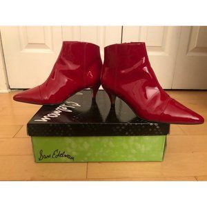Sam Edelman Kinzey Red Patent Leather Ankle Boots